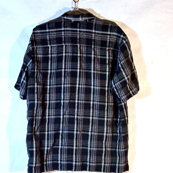 Quiksilver Plaid Shirt Button Up Gray Black Surf Skateboard Size Large Grunge - Picture 5 of 5